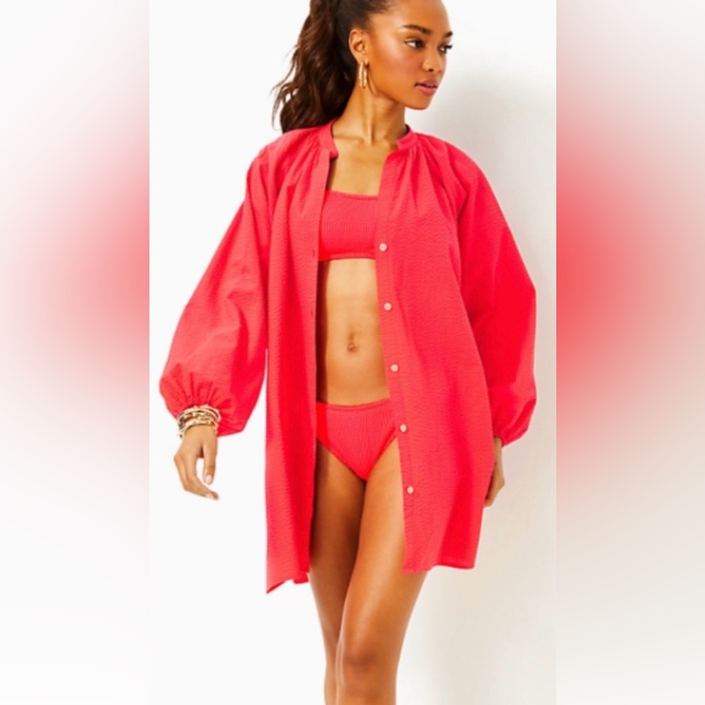 Lilly Pulitzer Andrae, Mizner Red Swim Cover-Up NWT Size Medium